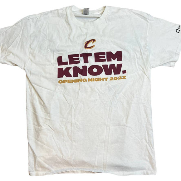Gildan Other - Gildan T-shirt XL Cleveland Cavaliers Let Em Know White 100% Cotton Unisex 2022